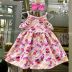 Vestido Infantil Rosa Listrado Festa Dos Doces Kiki Xodo