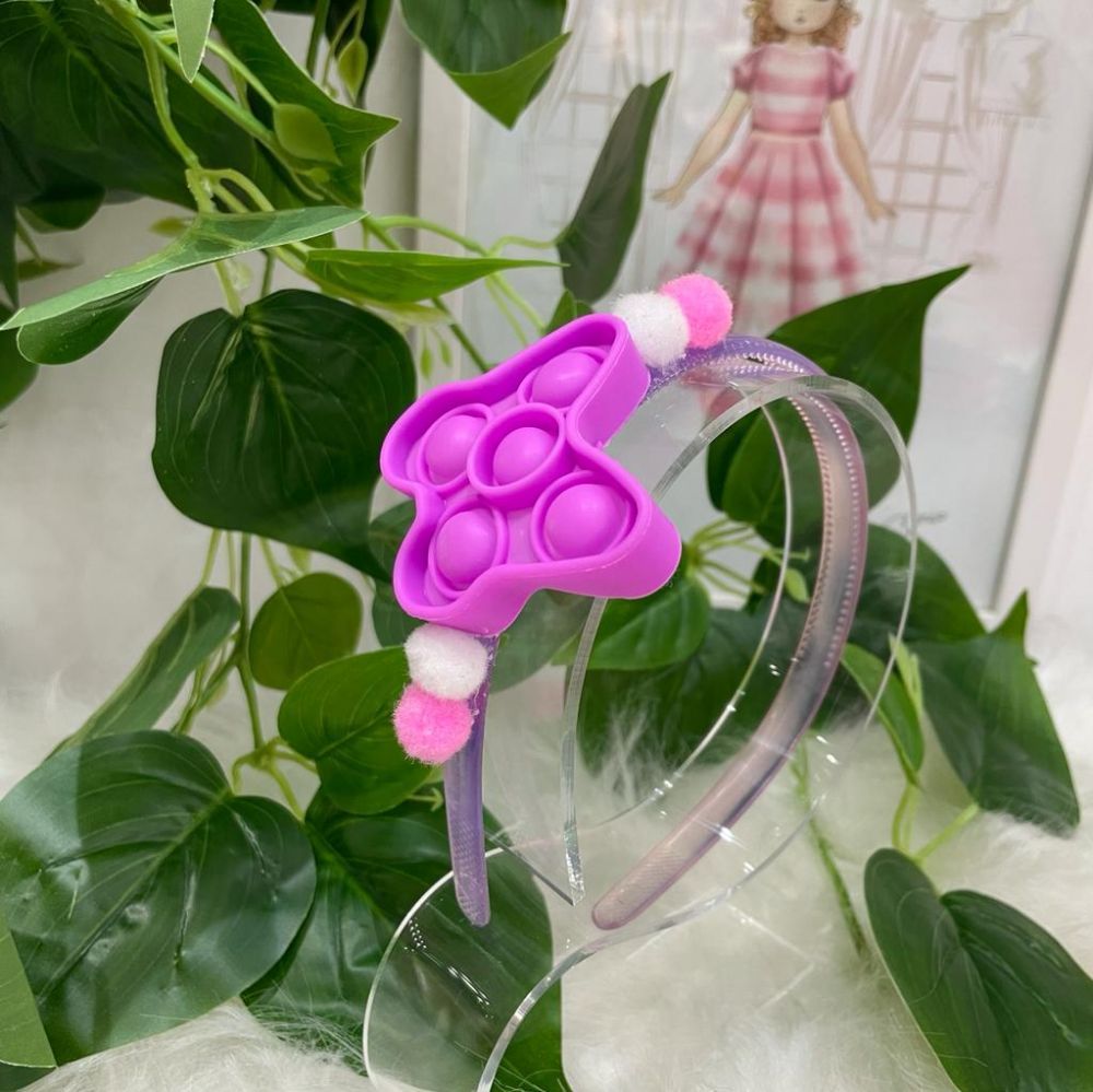 Arco Infantil Borboleta Roxo Fidget Toy Pop It Pompons Euro Baby
