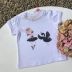 Blusa Infantil Branca Estampada Bailarina e Cisne Negro Euro Baby