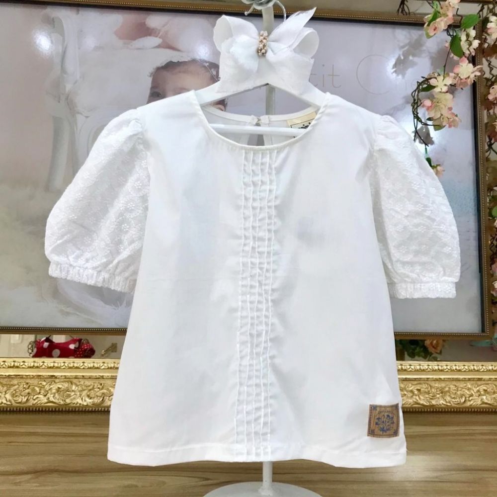 Comprar Blusa Infantil de Lese Bia Branco - Mini Piks