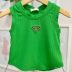 Blusa Infantil Luluzinha Verde Cropped Canelada com Strass