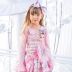 Blusa Infantil Rosa Bailarina Brilhante com Strass Pituchinhus