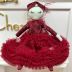 Boneca Infantil Luxo Vestido Vermelho Petit Cherie