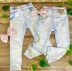 Calça Infantil Jeans Fake Clara Com Cinto Holográfico Love Patch Yoyo