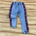Calça Infantil Jeans com Listra Lateral Estrelas em Strass Gabriela Aquarela