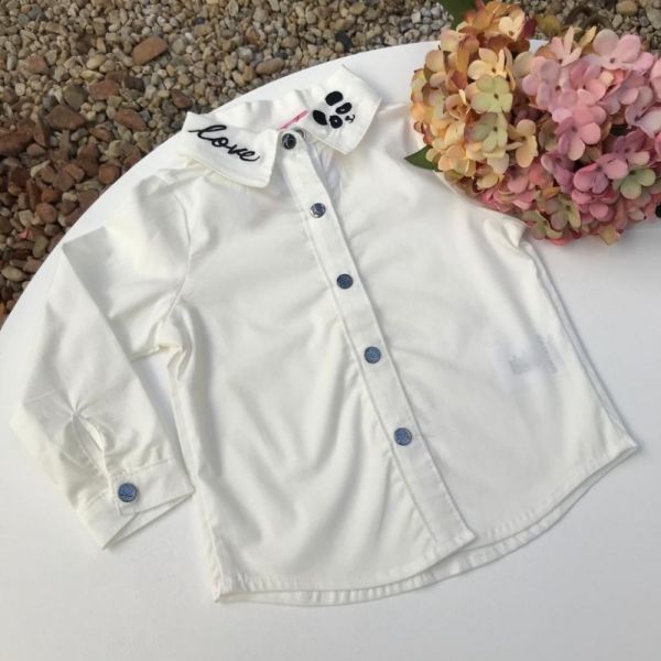 Camisa Infantil Off White Love Panda Momi