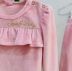 Conjunto Feminino Infantil Momi Rosa de Plush Blusa e Calça