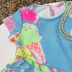 Conjunto Infantil Azul Blusa e Shorts-Saia Candy Neon Euro Baby
