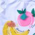 Conjunto Infantil Blusa Branca e Calça Rosa Estampa Frutinhas e Oncinha Mon Sucré