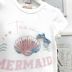 Conjunto Infantil Blusa Canelada Branca Mermaid e Shorts Tie Dye Bolhas Petit Cherie