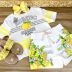 Conjunto Infantil Blusa e Shorts Estampado Limão Siciliano Aplicação Lantejoulas e Strass Animê