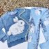Conjunto Infantil Blusa Jeans e Legging Estampada Animaizinhos de Inverno Luluzinha