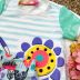 Conjunto Infantil Blusa Listrada e Shorts Floral Colorido MyLu