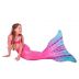 Conjunto Infantil Cauda de Sereia Rosa e Azul Celine Princesa Dos Oceanos Sirenita
