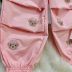 Conjunto Infantil Feminino Pituchinhus Blusa Off-White Bichinhus Neve Strass Calça Rosé Parachute