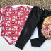 Conjunto Infantil Legging Cirrê e Body Ursinhos Vermelho Pituchinhus