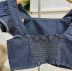 Conjunto Infantil Pituchinhus Jeans Escuro Blusa Cropped Shorts-Saia e Strass