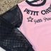 Conjunto Infantil Rosa Blusa e Shorts Detalhe em Tela Sport Petit Cherie