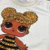 Conjunto Infantil Junino Saia de Tule e Camiseta Lol Queen Bee Preto Euro Baby