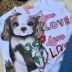 Conjunto Infantil Saia Midi Jeans e Blusinha com Strass Love Dog Pituchinhus