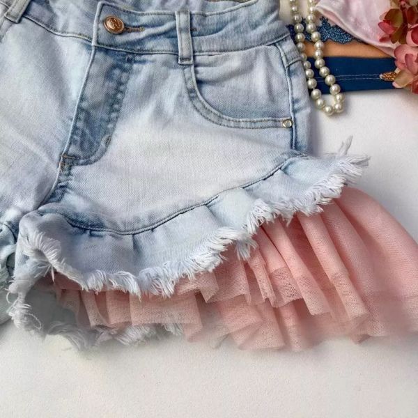 Conjunto Feminino Infantil Petit Cherie Blusa Mangas Tule Ursas Estampada e  Shorts com Zíper na EuroBabyKids