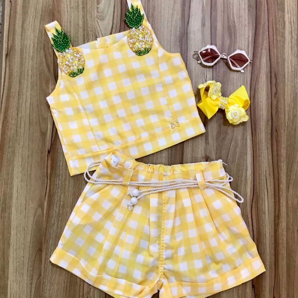 Conjunto xadrez amarelo