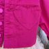 Jaqueta Infantil Feminina Euro Baby Kids Pink de Sarja com Bolso Coração Cropped