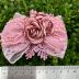 Laço Infantil com Renda Detalhe Floral Rosê Euro Baby