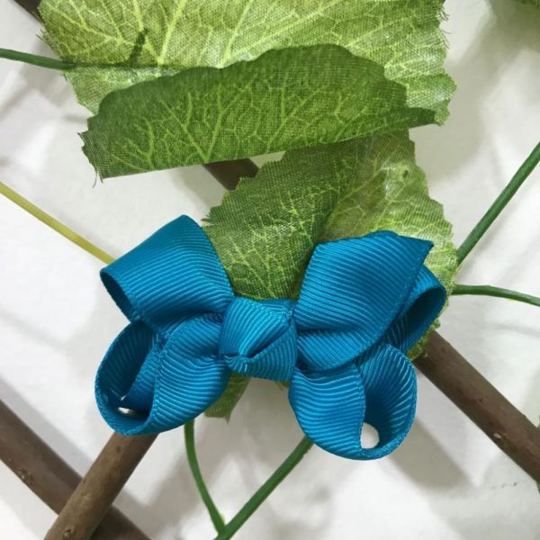 Laço Infantil de Gorgurão Mini Azul Esverdeado Euro Baby