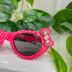 Óculos de Sol Infantil Gatinho Poá Rosa Pink Laço Euro Baby