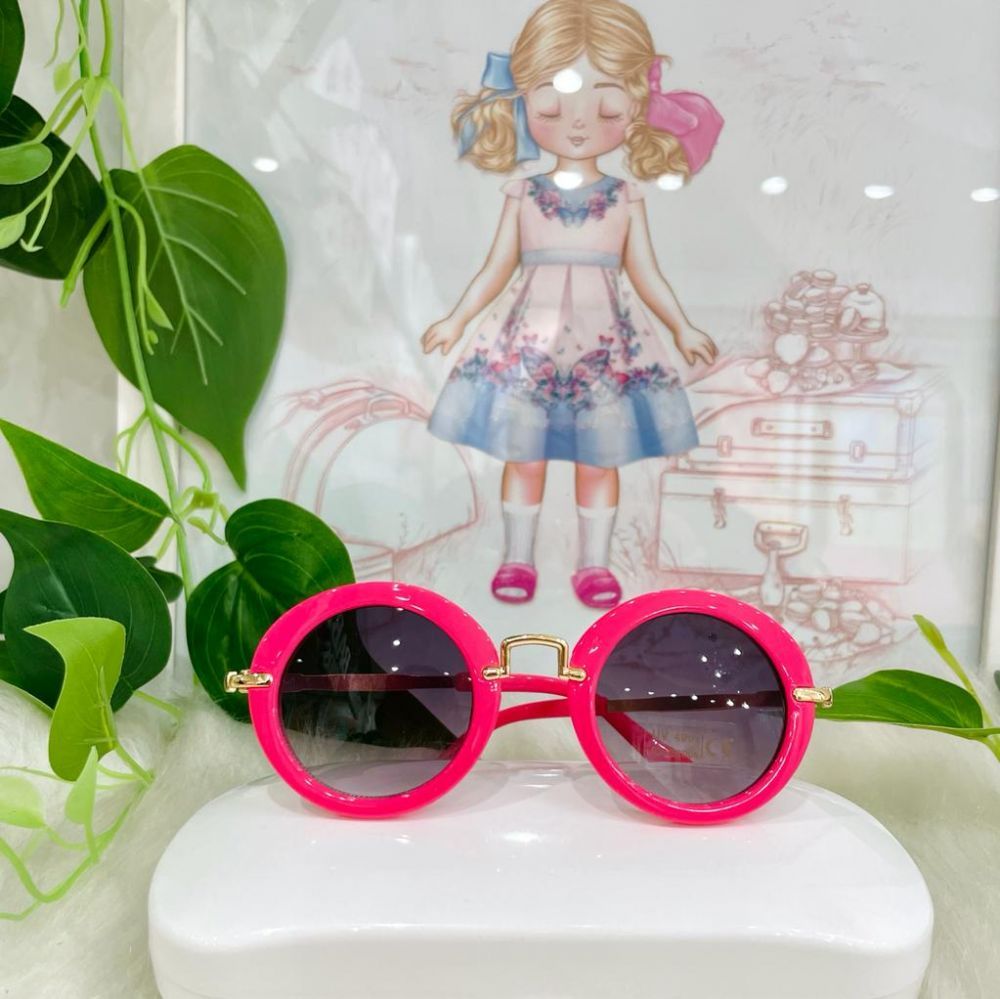 Óculos Feminino Infantil Euro Baby Redondo Pink   