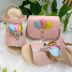 Sandália Infantil de Velcro Couro Legítimo Balões Colors Rosa Bebê Euro Baby