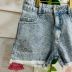 Shorts Infantil Feminino Petit Cherie Jeans Strass