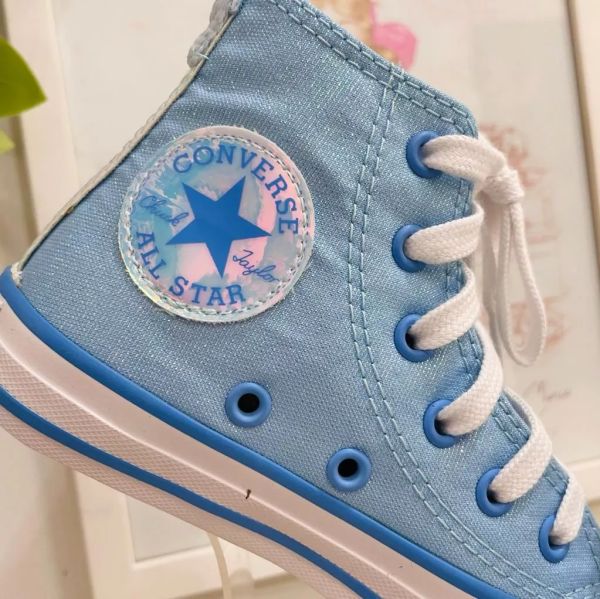 All star cano alto azul com strass