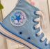 Tênis Infantil Converse All Star Azul Claro Cano Alto com Glitter e detalhes Fruta-Cor
