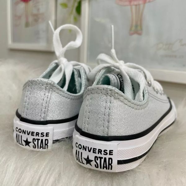 Tênis Infantil Converse All Star Cano Alto Rosa com Glitter na EuroBabyKids