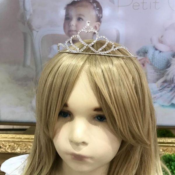 Tiara Infantil Coroa Modelo Princesa Com Strass Love Modelo 01 Euro Baby