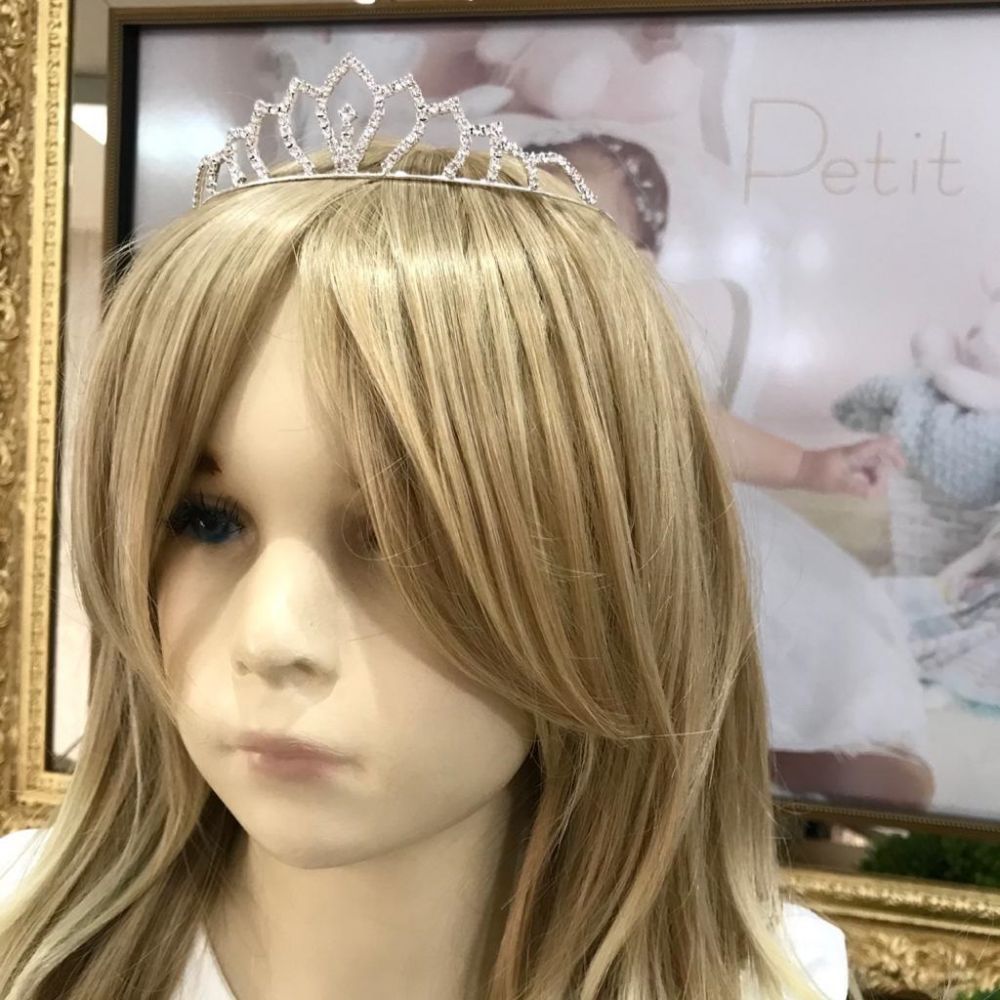 Tiara Infantil Coroa Modelo Princesa Com Strass Love Modelo 02 Euro Baby