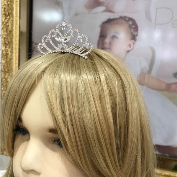 Tiara Infantil Mini Coroa Modelo Princesa Com Strass Love Euro Baby na Euro  Baby Kids