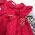 Vestido Infantil Evasê de Renda Vermelha Boneca Roana