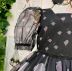 Vestido Infantil de Festa Filha Floral Preto com Sobreposição em Tule Estampado Petit Cherie