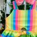 Vestido Infantil Alça Listrado Arco Íris Turminha da Mônica Memes Mon Sucré