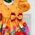 Vestido Infantil Baby Amarelo Flores Coloridas com Calcinha Mon Sucré
