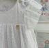 Vestido Infantil Branco Sobreposição em Tule Poá Texturizado com Body Mon Sucré