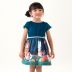 Vestido Infantil com Suede Vale Encantado dos Animais Azul Mon Sucré