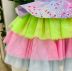 Vestido Infantil de Festa Colorido Confeitos Sobreposição em Tule com Camadas 