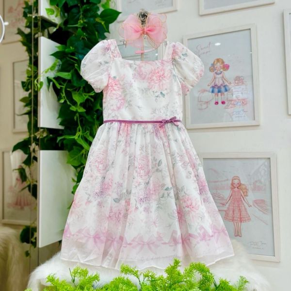 Vestido Infantil de Festa Petit Cherie Sunshine Douce Vie Floral com Borboletas      