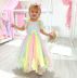 Vestido Infantil de Festa Petit Cherie Conceito Luxo Arco-Íris Tule Bordados e Babados 