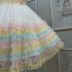 Vestido Infantil de Festa Petit Cherie Off-White Brilho Camadas em Tule Colorido
