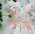 Vestido Infantil de Festa Petit Cherie Off White com Rose Floral com Babados